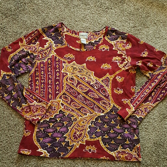 Chico's women top long sleeve size 1 - Picture 6 of 8